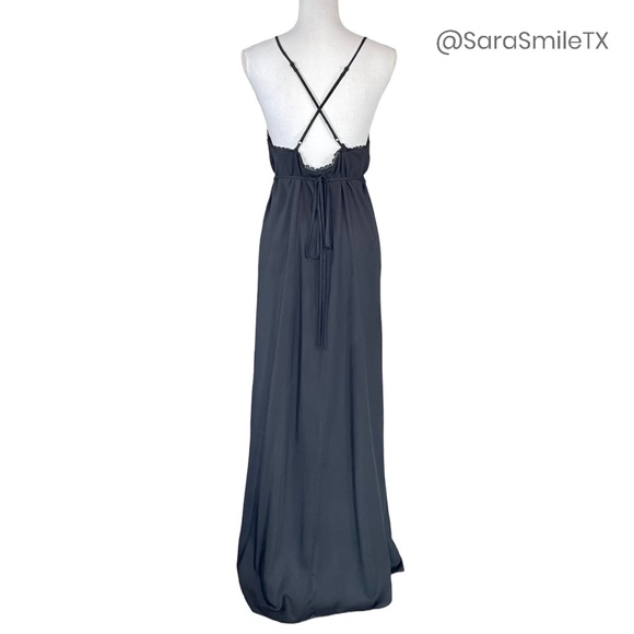 FOR LOVE AND LEMONS Black Boho Double High Slit Low Back Maxi Summer Dress - Picture 3 of 15